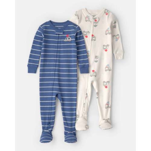 Baby 2-Pack Ice Cream Truck 100% Cotton Snug Fit 1-Piece Pajama - Blue/Ivory | Carter's