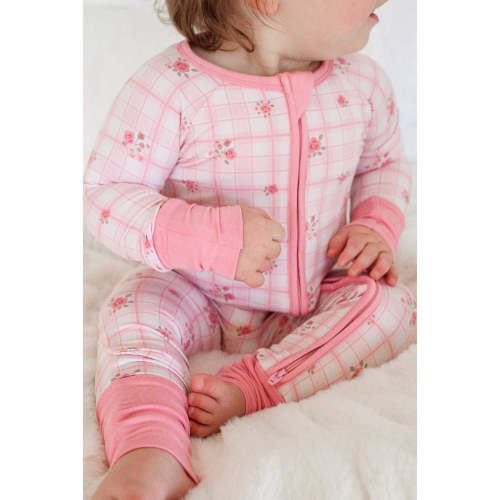 Convertible Bamboo Zip Romper | Primrose Plaid
