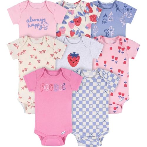 Onesies Brand Baby Girls' 8-pack Short Sleeve Mix & Match Bodysuits