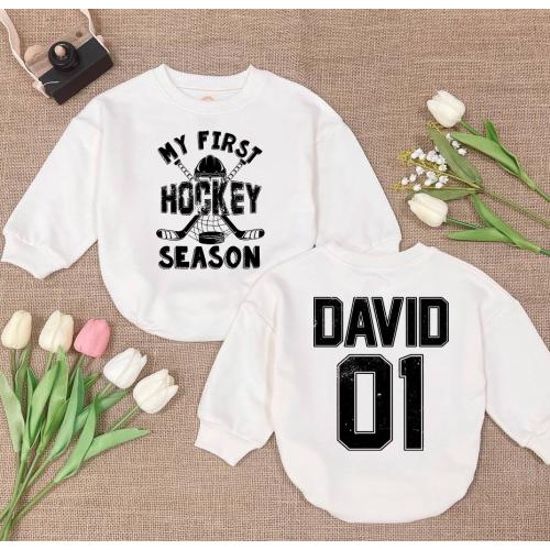 My First Hockey Season Baby Romper, Future Hockey Player Bodysuit,  Hockey Baby Outfit, Dad’s Little Hockey Buddy, Sport Baby Gift