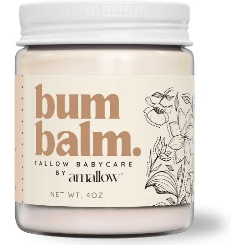Amallow Baby Bum Balm - Diaper Area Cream for Sensitive, Rash-Prone Skin - Petroleum & Fragrance-Free - Gentle Moisturizing Balm - 4 oz