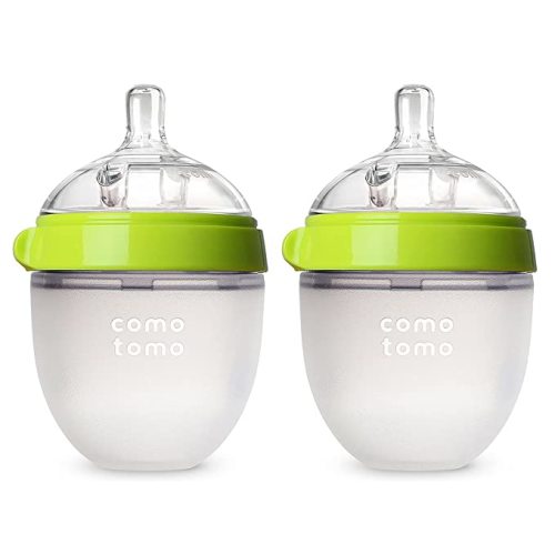 Comotomo Baby Bottle Double Pack, Green, 5oz