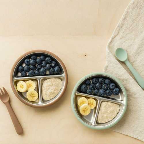 Sage & Mocha | Baby Suction Plate Set of 2