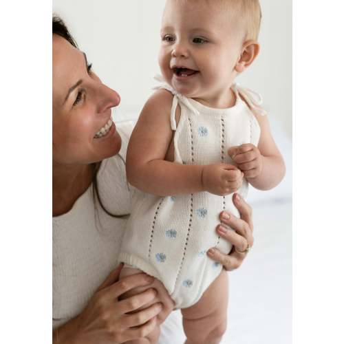 Heirloom Onesie - Blue Daisy – Oat Co