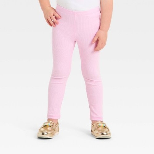 Baby Girls' Solid Ribbed Leggings - Cat & Jack™ Pink 18M