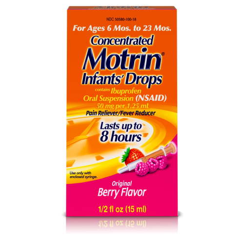 Infants' Motrin Concentrated Drops, Fever Reducer, Ibuprofen, Berry Flavored.5 oz