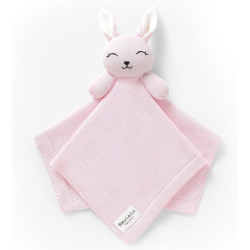 Organic Plush Lovey Security Blanket – Ultra-Soft Comfort Blanket for Newborns & Toddlers, Plush Snuggle Toy for Soothing, Perfect for Boys & Girls (Bunny - Pink)