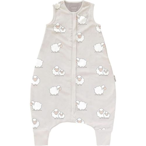 Woolino 4 Season Baby Sleep Bag with Feet Opening, Australian Merino Wool and Organic Cotton, Toddler Sleeping Bag, 6-18mo, Sheep