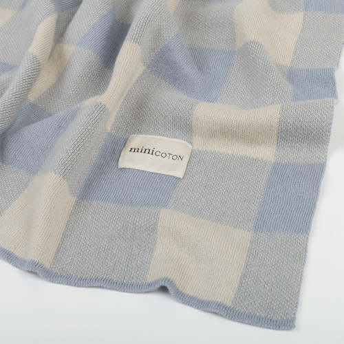 Blanket LUCA Blue + Sand · Minicoton