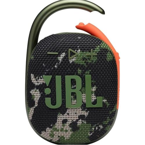 JBL Clip 4 - Portable Mini Bluetooth Speaker, big audio and punchy bass, integrated carabiner, IP67 waterproof and dustproof, 10 hours of playtime, speaker for home, outdoor and travel (Squad)
