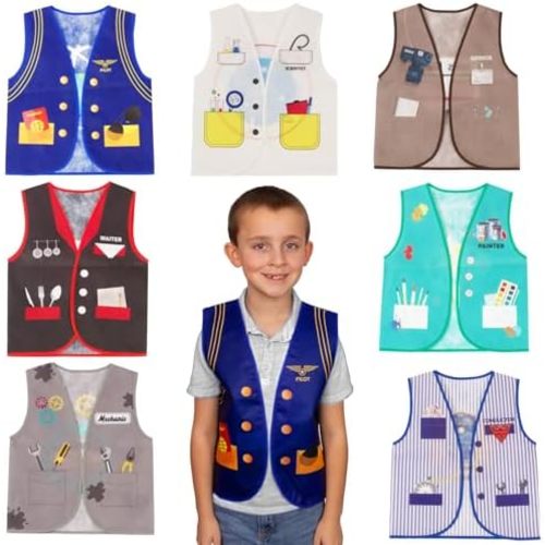 Tigerdoe Dress Up Clothes - 7 Pc - Pretend Play School Set - Career Costumes - Kids Role Play Costume - Occupation Costume