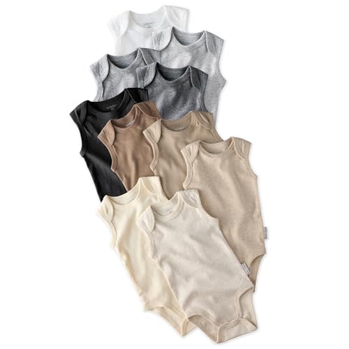 Butterblu Sam 5-Pack and 10-Pack Sleeveless Bodysuits​ 100% Organic Cotton for Baby Boys & Girls