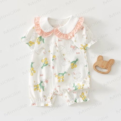 Baby Animal/Floral Peter Pan Collar Romper