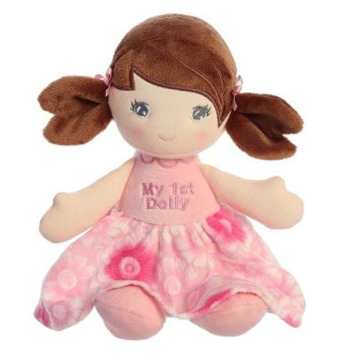 ebba Medium First Doll Brunette Dolls Elegant Baby Stuffed Doll Brunette 12"