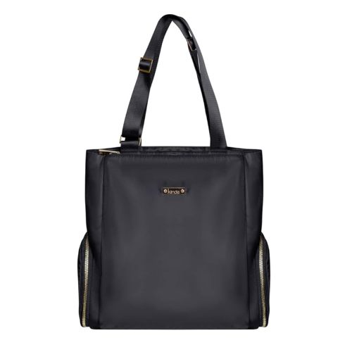 Kiinde Anika Breast Pump Bag with Cooler Pocket, Laptop Compartment, Stylish, Large, Easy to Clean, Black with Grey Interior
