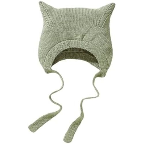 Opewod Baby Beanie with Earflaps Cotton Knitted Crochet Hats with Cat Ear Soft Warm Cap for Infant Toddler Boys Girls