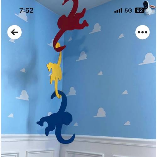 Giant Hanging Barrel of Monkeys, Primary Colors, Kids Decor