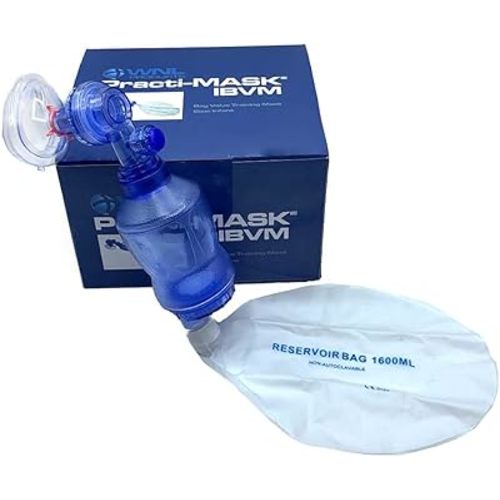 WNL Products 5000IBVM-SINGLE Practi-Mask BVM Infant CPR Training Kit Includes 1 CPR Training Practi-Mask, 1 Valve Squeeze Bag, 1 Reservoir Bag (Single - Infant)