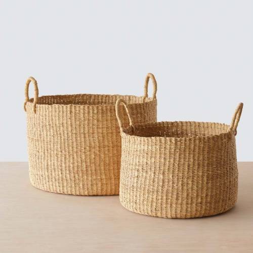 Handwoven Bolga Basket: African Hamper or Laundry Basket