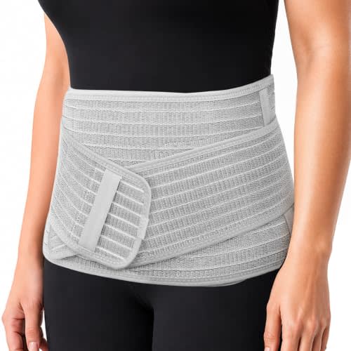 haakaa Postpartum Belly Band, Belly Binder With Back Support, Daily Wear, M | Postpartum Essentials for Natural Delivery and C-Section Recovery, Discreet Under Clothing, Adjustable Fit, Natural Latex