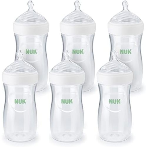 NUK Simply Natural Biberón de bebé, 5 onzas, 12 unidades, 0+ meses