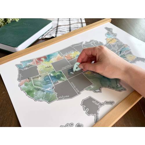 USA Scratch Off Map – Watercolor Travel Tracker | Easter Basket Gift