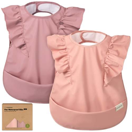 2-Pack Fae Waterproof Bibs - Dusk / Frills
