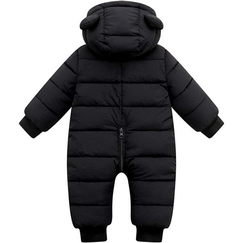 Happy Cherry Baby Girls Boys Warm Snowsuit Jumpsuit Down Coat Romper Padded Onesie - 0-6 Months - Black