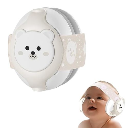 Baby Earmuffs 25dB NRR – Noise Cancelling Headphones for Babies 0-36 Months | Fontanel-Safe Adjustable Headband | Infant Ear Protection for Airplane,Fireworks,Concerts | Foldable with Storage Bag