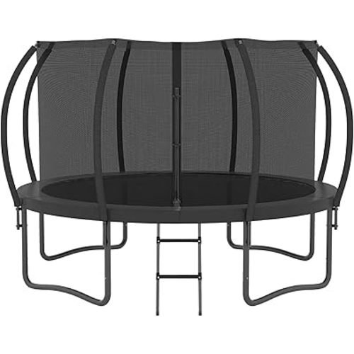 Trampoline 12FT 14FT Enclosure Net Outdoor Jump for Kids and Adults Round ASTM Approved Heavy-Duty Bounce Mat with Enhanced Weight Capacity