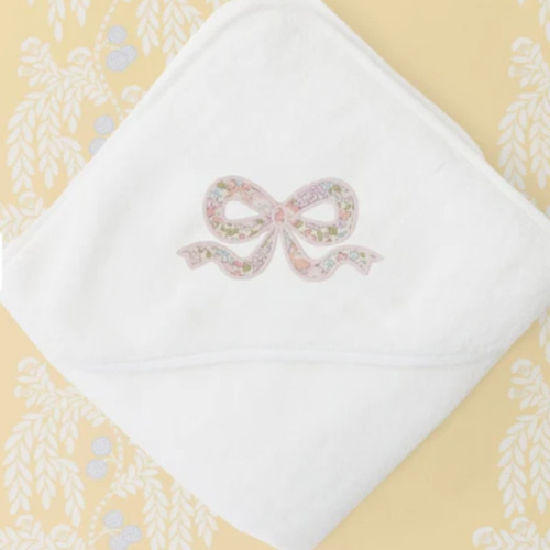 Baby Hooded Towel, Liberty Bow - Weezie