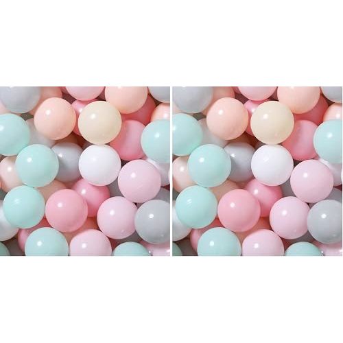 GOGOSO 100 Pit Balls Plastic Balls for Baby Toddlers GirlsToddlers for Playhouse, Baby Pool, Play Ball Fun Centers, for Babies, Kids, Toddlers, Phthalate Free BPA Free (Pack of 2)