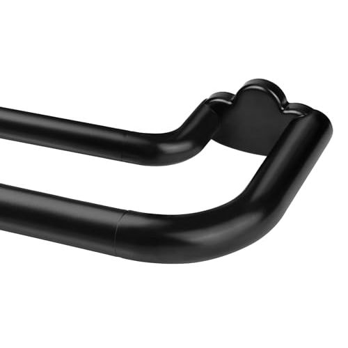 Double Curtain Rods 32 to 58 Inches, HOTOZON Blackout Double Curtain Rods for Windows 20 to 54 Inches (1.6-4.5 ft), 6/8 Inches Wrap Around Room Darkening Telescoping Drapery Rod, Black