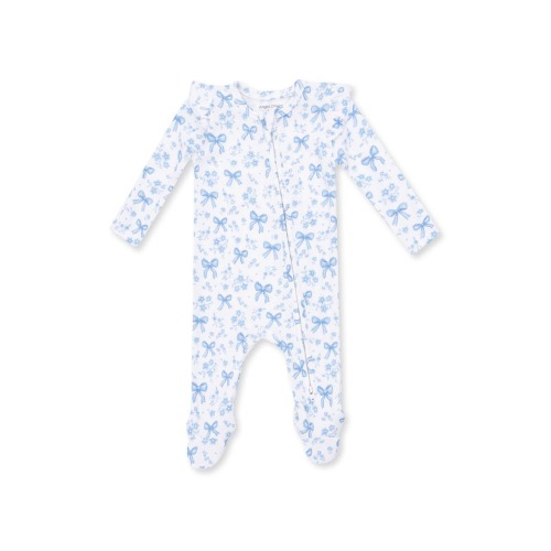 Bows & Flowers Two Way Zip Footie