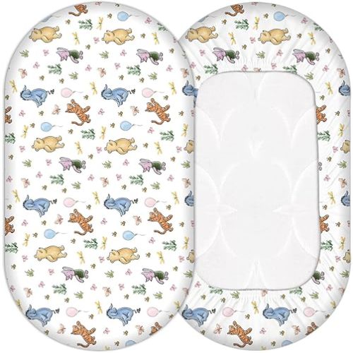 1 Pcs The Winnie Baby Bassinet Sheet, Pooh Toddler Mattress Sheets, Crib Sheets for Baby Boys or Girls, Soft and Comfortable Baby Bed Sheet, Ideal Gift for New Parents, 32x16 Inch
