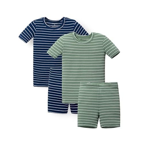 AVAUMA Stripe Pattern Baby Boys Girls Pajama Set Kids Toddler Snug fit Ribbed Sleepwear pjs for Daily Life Style