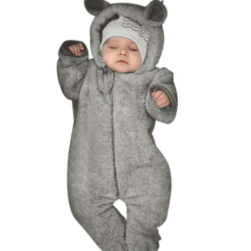 TAIAOJING Winter Coats for Kids with Hoods Winter Jumpsuit Solid Romper Warm Outwear Jacket for Baby Boys Girls 0-6 Months