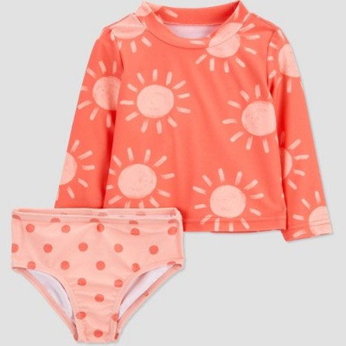 Carter's Just One You® Baby Girls' 2pc Sun Rash Guard Set - Orange