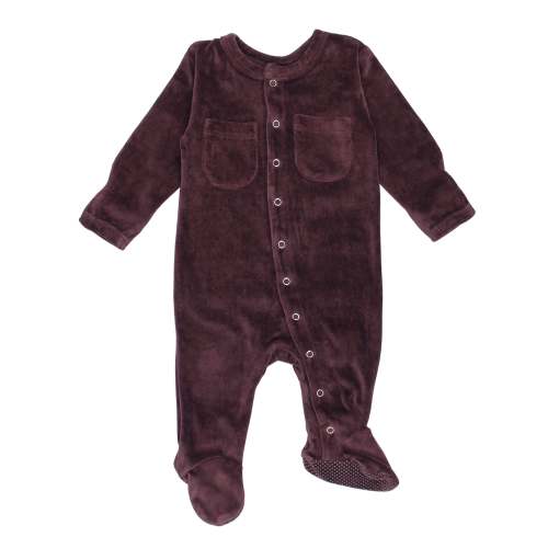 Eggplant | Organic Velour Footie – L'ovedbaby