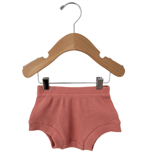 Organic Cotton Waffle Shorts, Dusty Rose