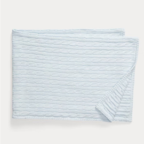 Cable-Knit Cotton Baby Blanket