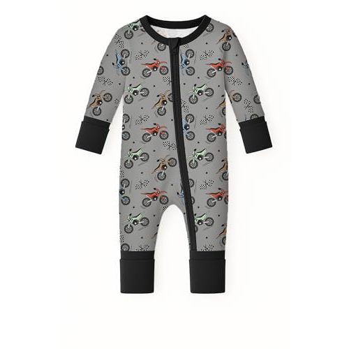 ITSY BITSY BOUTIQUE Viscose Bamboo Baby Pajamas - Boys and Girls Footie Sleeper Convertible 2-Way Zipper Sleeper