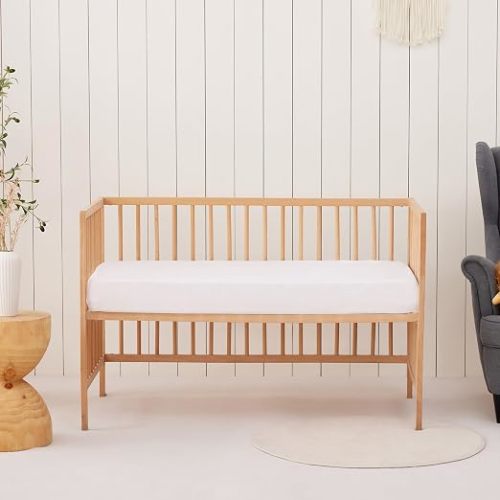 Dreamaker Baby Cot Bamboo Cotton Jersey Waterproof Mattress Protector, Naturally Anti-Microbial & Hypoallergenic, Rustle Free TPU Protection, Nursery Bedding, Boori Cot Size (132 x 77cm)