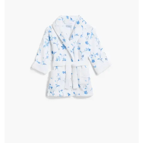 The Baby Hotel Robe - Blue Botanical, 6-12m
