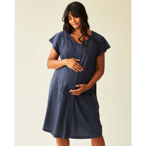 Universal Labor & Delivery Gown | Navy Heather - Kindred Bravely