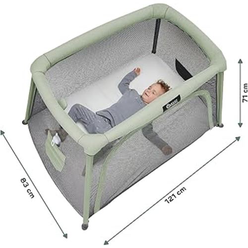 Babymoov Moov & Comfy 3-in-1 Lightweight Travel Crib, Baby Play Yard, and Infant Bassinet (Certified for Overnight Sleep in The U.S & Canada)