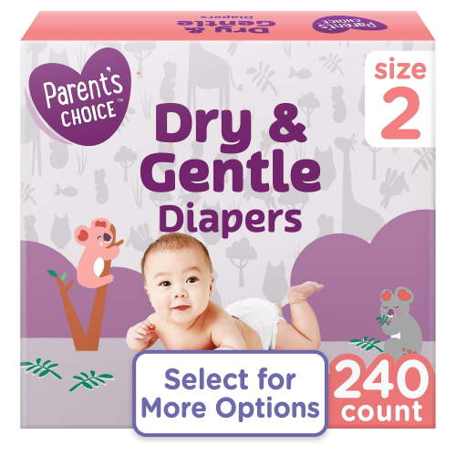 Dry & Gentle Diapers Size 2, 240 Count (Select for More Options)