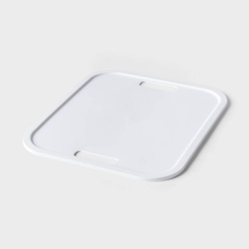 Decorative Plastic Lid White - Brightroom™: Modern Storage Bin Lid for 13" Cube System, Cut-Out Handles, Polypropylene