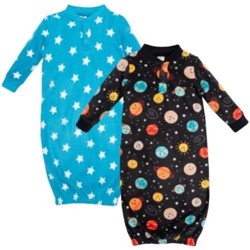 Hudson Baby Unisex Baby Fleece Gowns 2-Pack