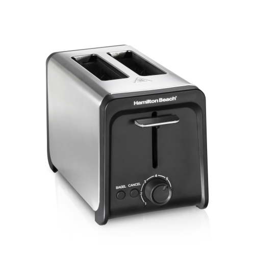 Hamilton Beach 2 Slice Toaster with Wide Slots, Bagel Function, Toast Boost, Stainless Steel, 22997F